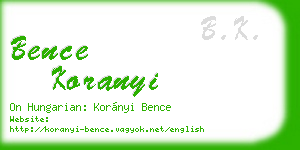 bence koranyi business card